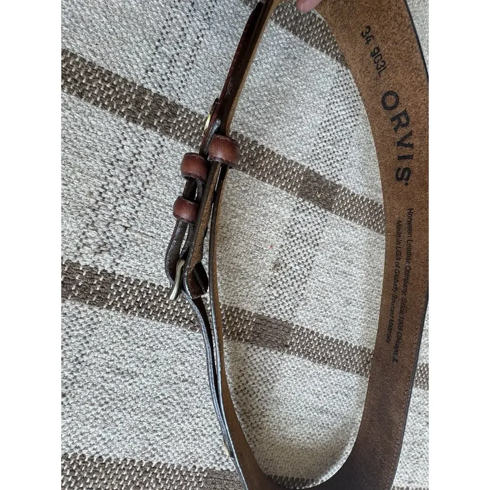 Orvis Men’s Shotgun Shell 12 GA Belt Brown Leather 34